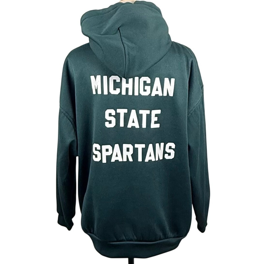 Vintage Pluma XL Hoodie MSU Spartans Thermal Lined Zip Up NCAA Oversized College